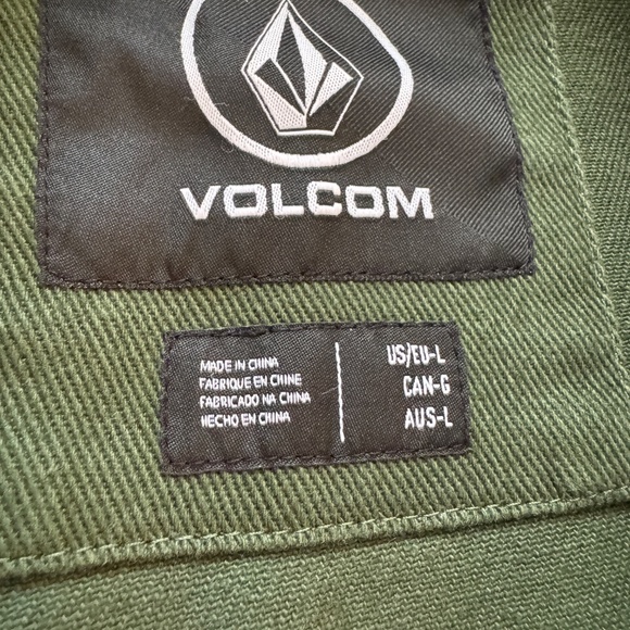 Volcom Likeaton Snap Front Jacket - Olive Twill - Size Large - Picture 2 of 4